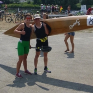 Lisa Teichert und Susanne Walter glücklich nach dem Rennen