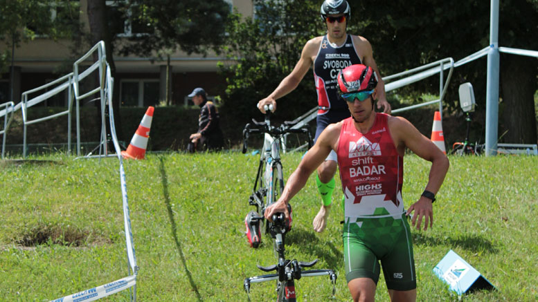 Tomas Svoboda (CZE) and Gergö Badar (HUN) at Quadrathlon Týn (CZE) 2018 (c) Kayakclub Týn