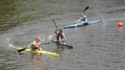Kotrč (CZE), Csima (HUN) and Peters (BEL) at Quadrathlon Tyn (CZE) 2021 (c) L. Rohde