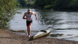 Phil Holen after the kayak at Shrewsbury Quadrathlon (GBR) 2021 (c) SYtri